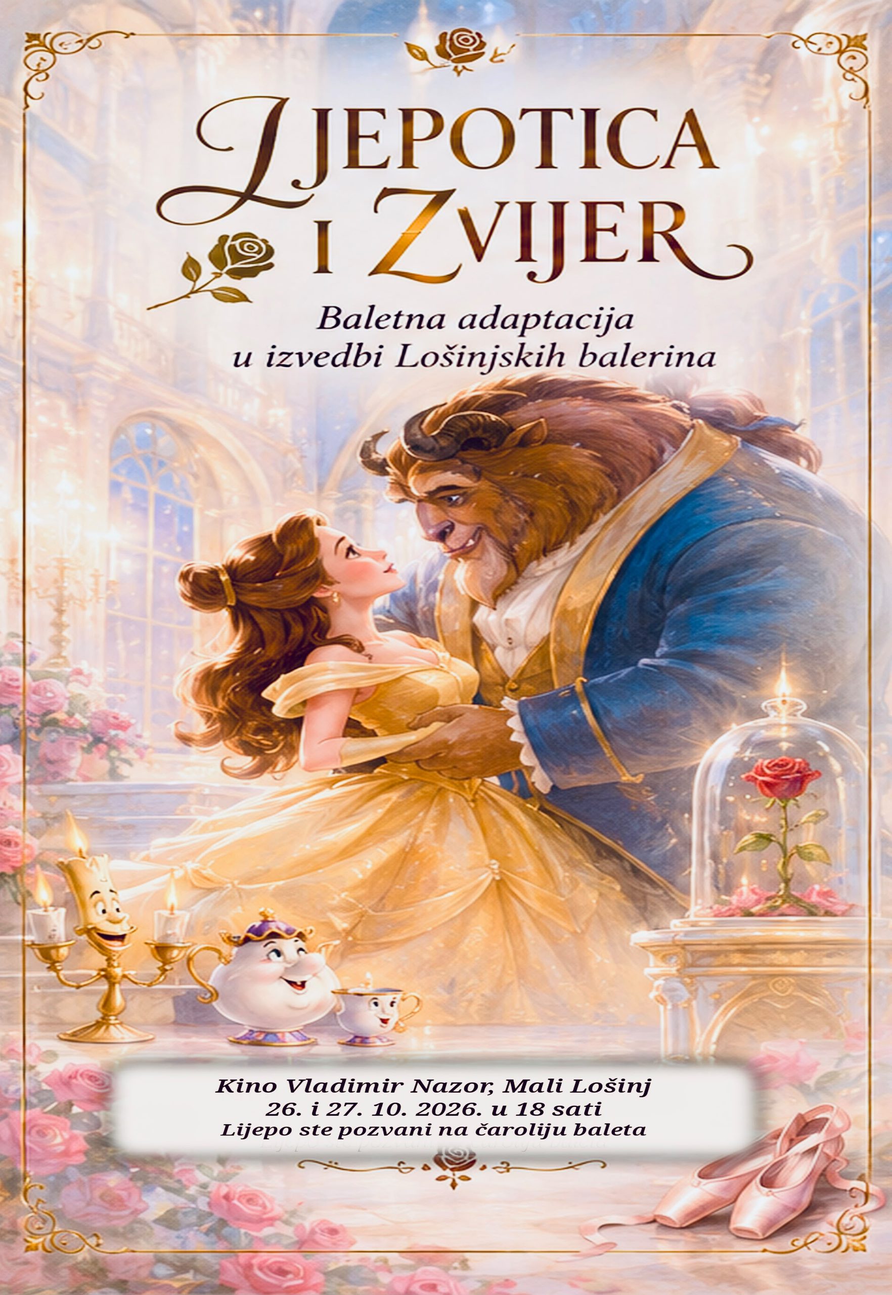 Ljepotica i zvijer  balet    26. i 27. 10. u 18  sati